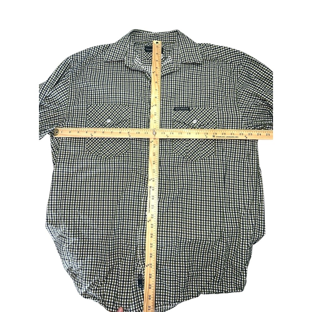 Rocawear Men's Checkered Shirt Long Sleeve Button Down‎ Mens Size 3XL Green - Picture 7 of 8